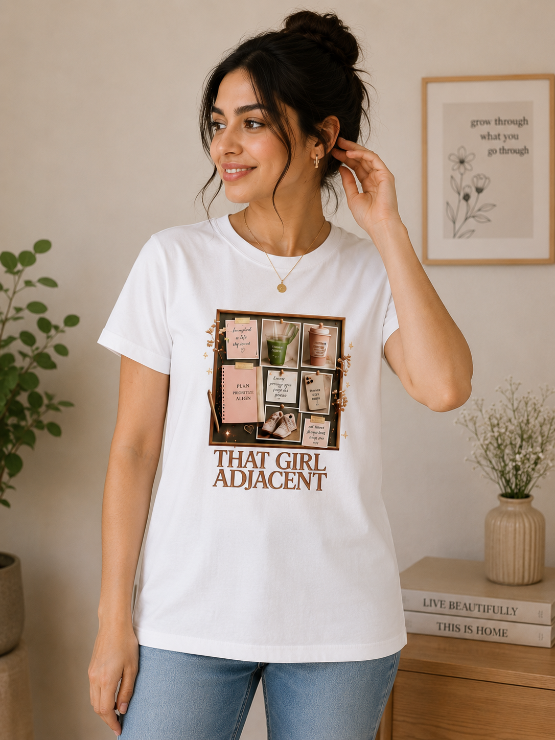 The Girl Adjacent - Classic Crew Cotton T-Shirt for Women