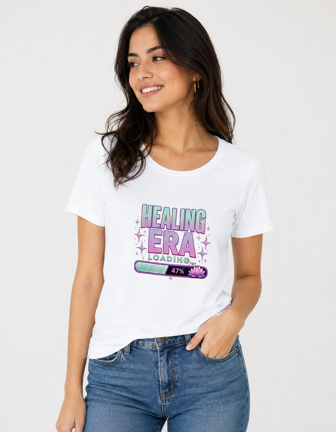 Healing Era Loading - Classic Crew Cotton T-Shirt for Women