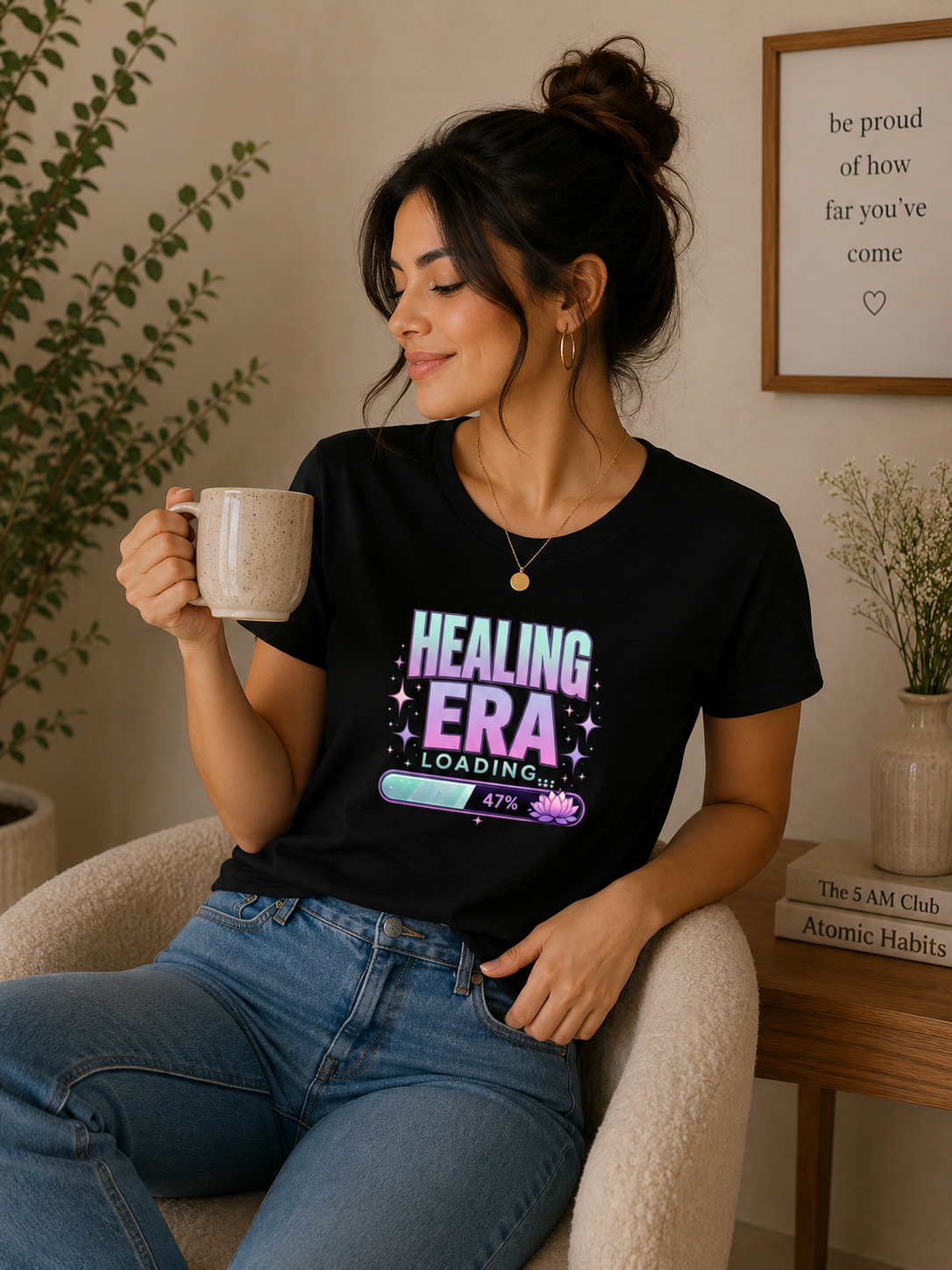 Healing Era Loading - Classic Crew Cotton T-Shirt for Women