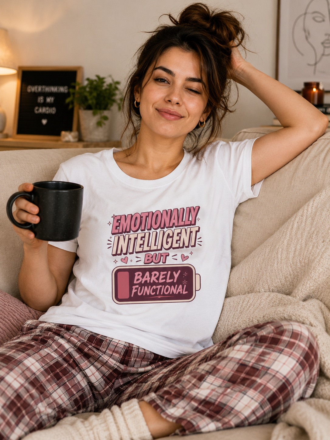 Emotionally Intelligent but Barely Functional - Classic Crew Cotton T-Shirt for Women