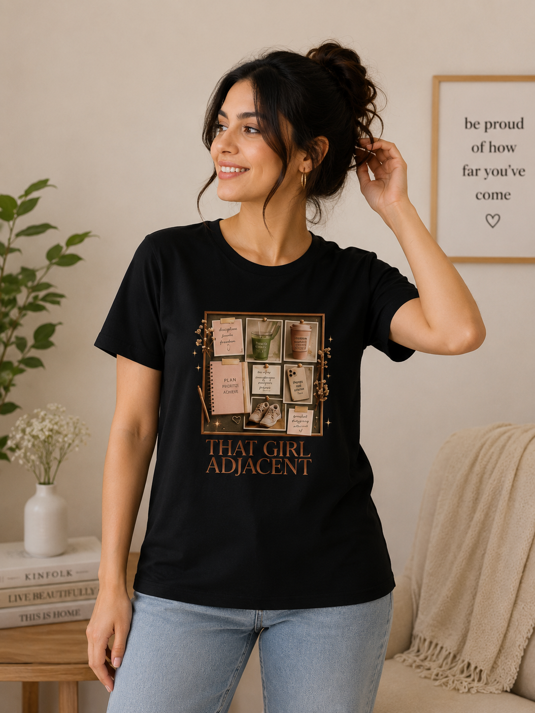 The Girl Adjacent - Classic Crew Cotton T-Shirt for Women