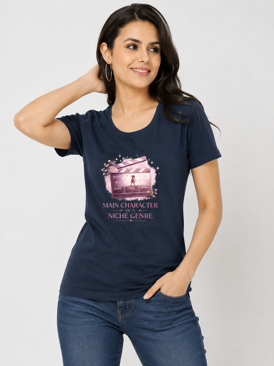 Main Character In A Niche Genre - Classic Crew Cotton T-Shirt for Women