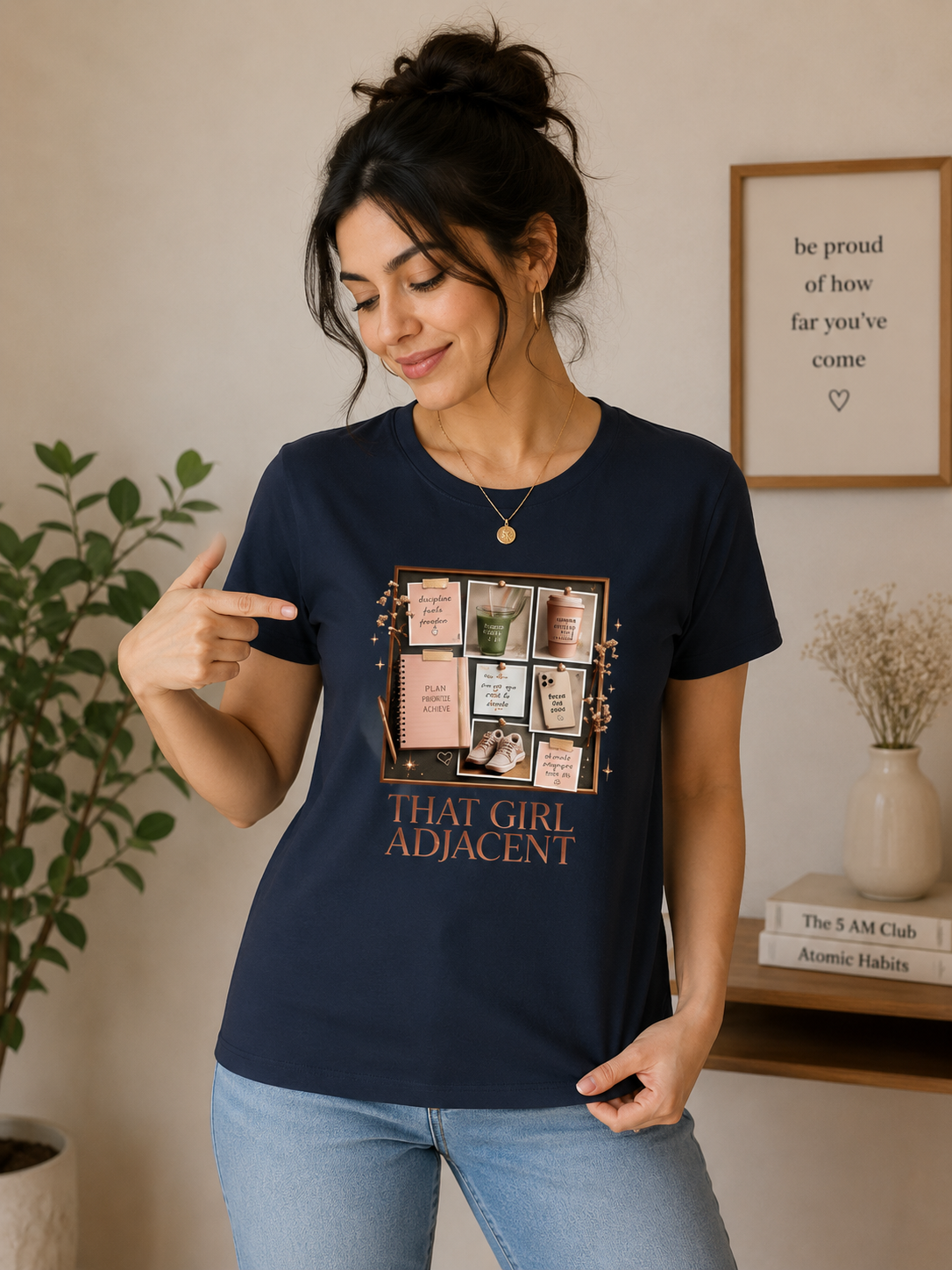 The Girl Adjacent - Classic Crew Cotton T-Shirt for Women