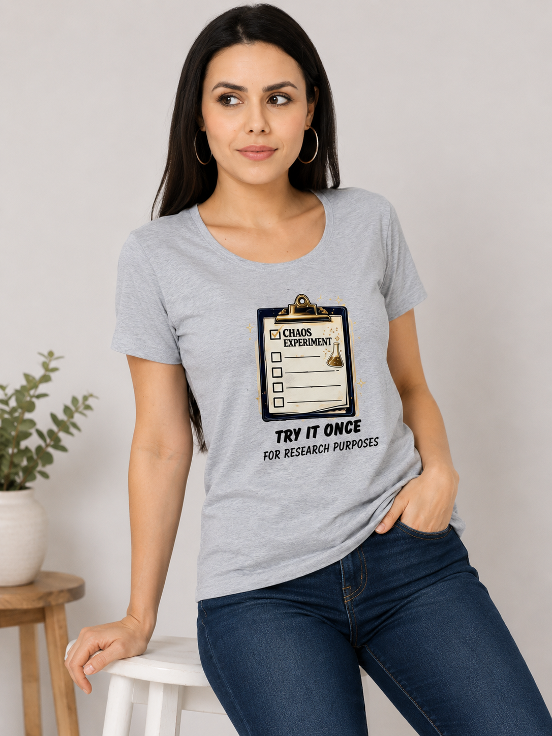 Chaos Experiment - Try It Once For Research Purposes - Classic Crew Cotton T-Shirt for Women
