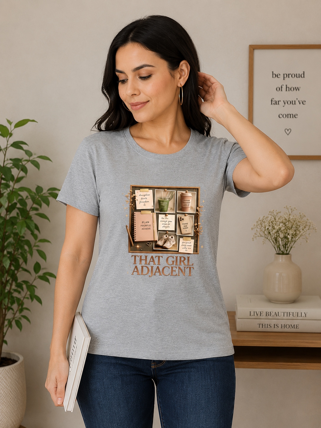 The Girl Adjacent - Classic Crew Cotton T-Shirt for Women