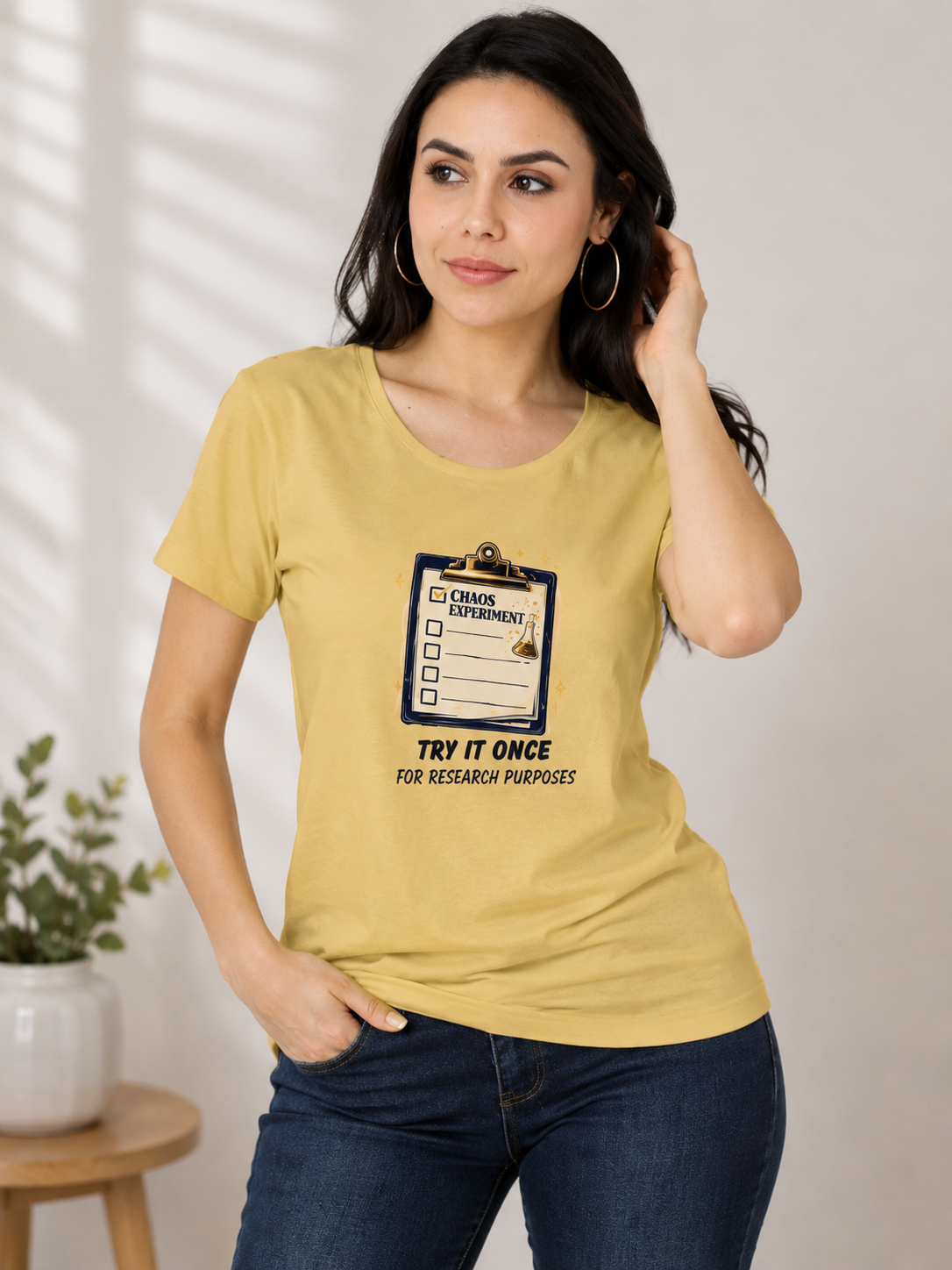 Chaos Experiment - Try It Once For Research Purposes - Classic Crew Cotton T-Shirt for Women