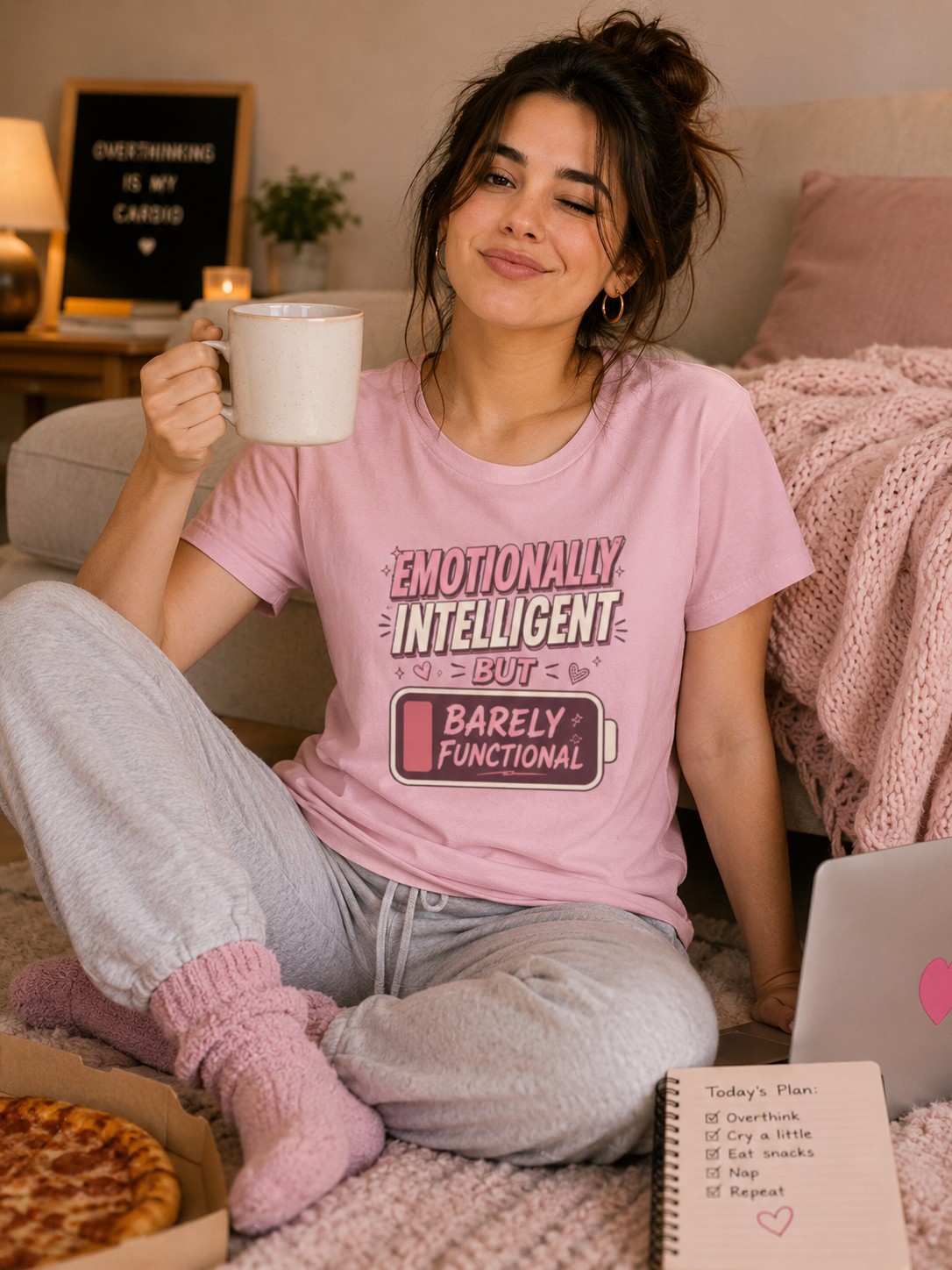 Emotionally Intelligent but Barely Functional - Classic Crew Cotton T-Shirt for Women