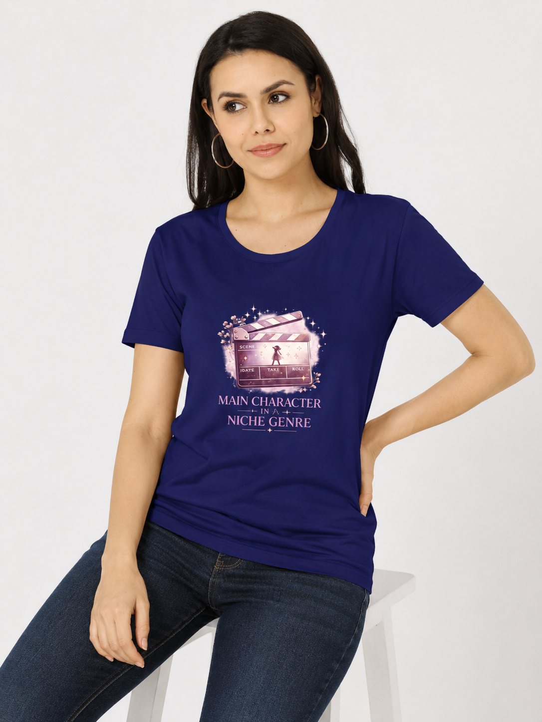 Main Character In A Niche Genre - Classic Crew Cotton T-Shirt for Women