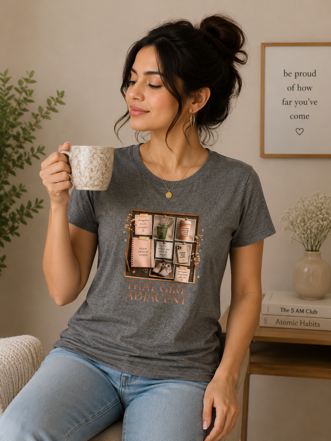 The Girl Adjacent - Classic Crew Cotton T-Shirt for Women