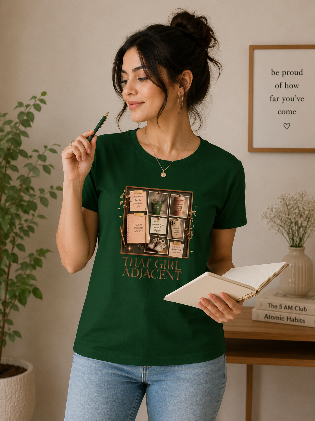 The Girl Adjacent - Classic Crew Cotton T-Shirt for Women