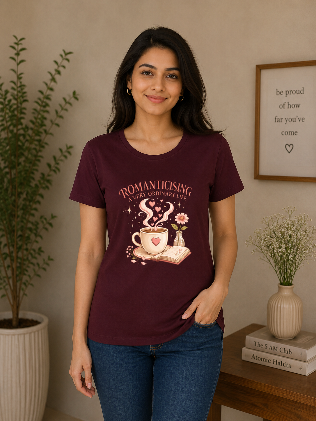 Romanticizing A Very Ordinary Life - Classic Crew Cotton T-Shirt for Women