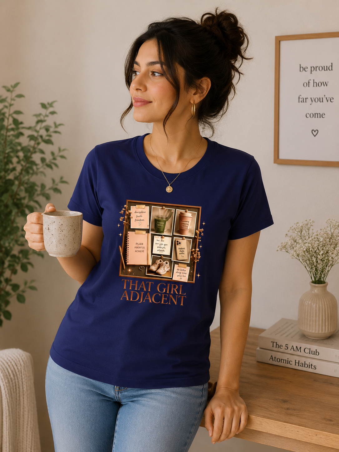 The Girl Adjacent - Classic Crew Cotton T-Shirt for Women
