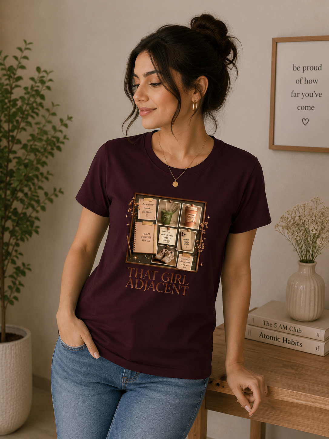 The Girl Adjacent - Classic Crew Cotton T-Shirt for Women