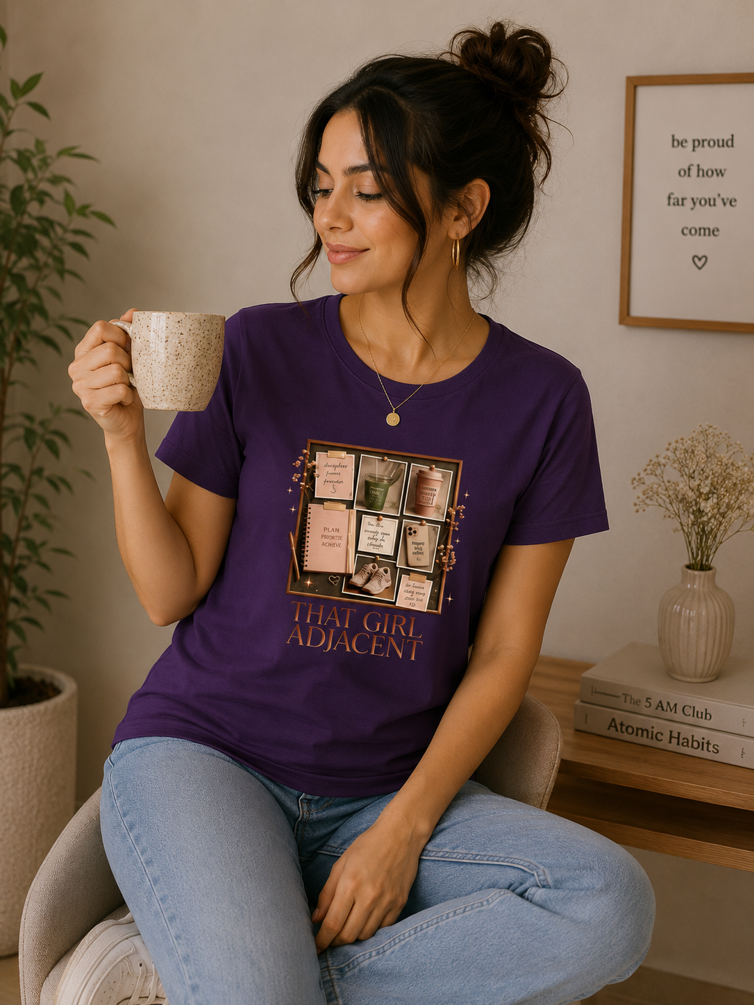 The Girl Adjacent - Classic Crew Cotton T-Shirt for Women