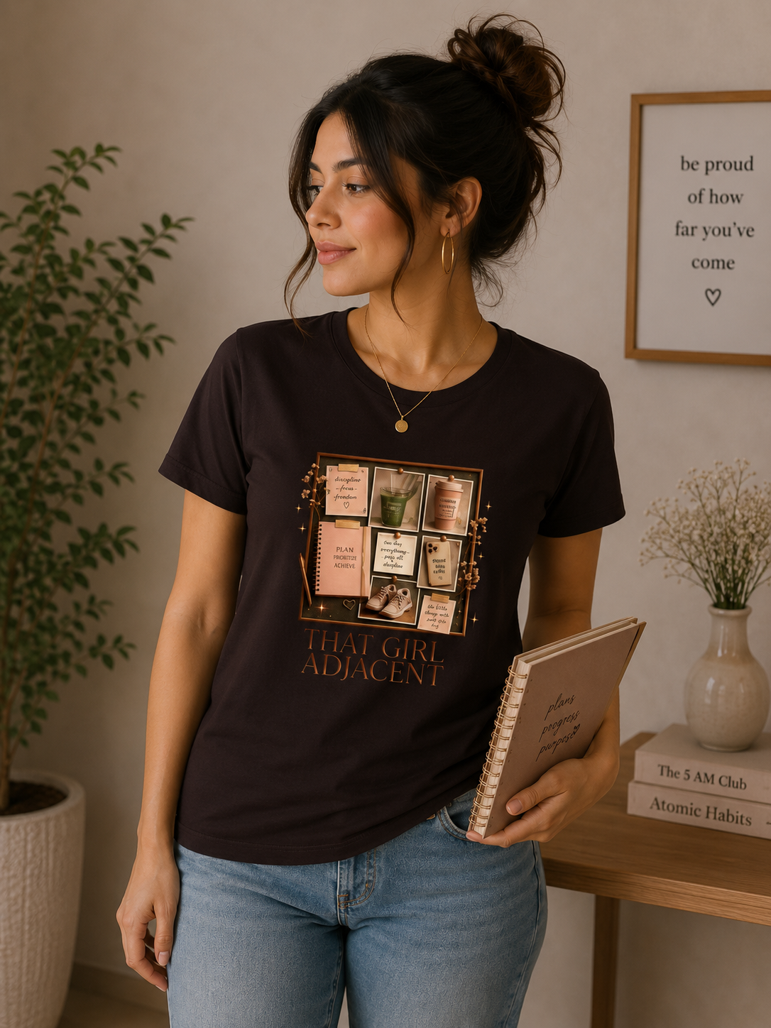 The Girl Adjacent - Classic Crew Cotton T-Shirt for Women