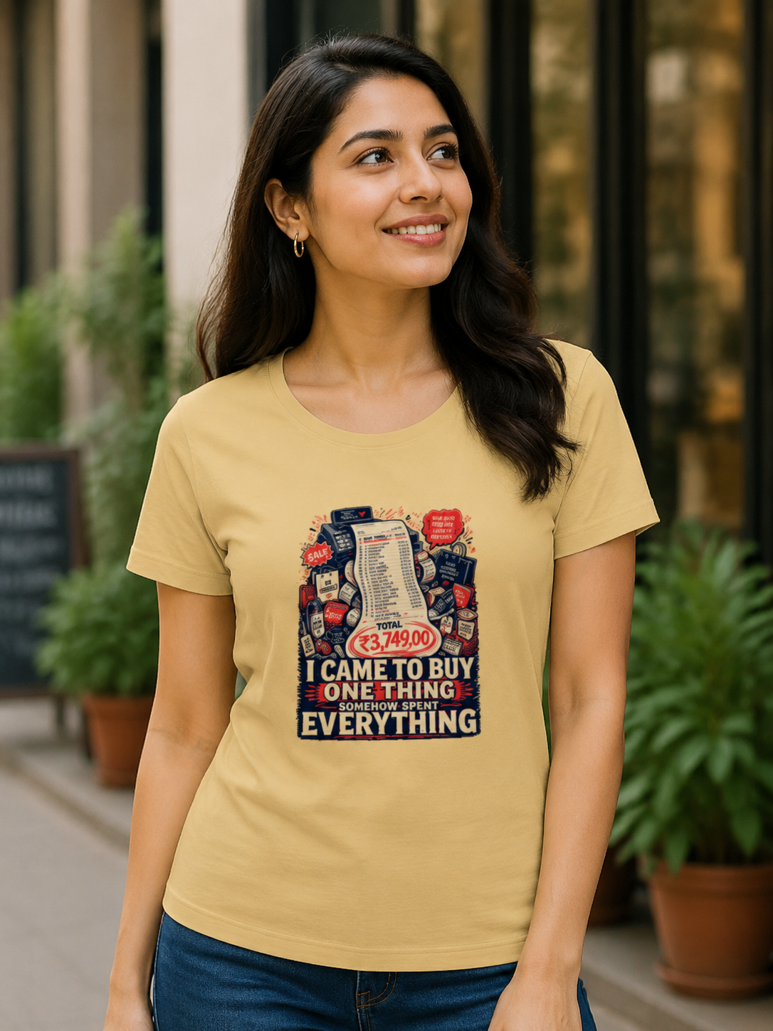 I Came To Buy One Thing Somehow Spent Everything Women's Graphic T-Shirt | Shopping Lover Cotton T-shirt