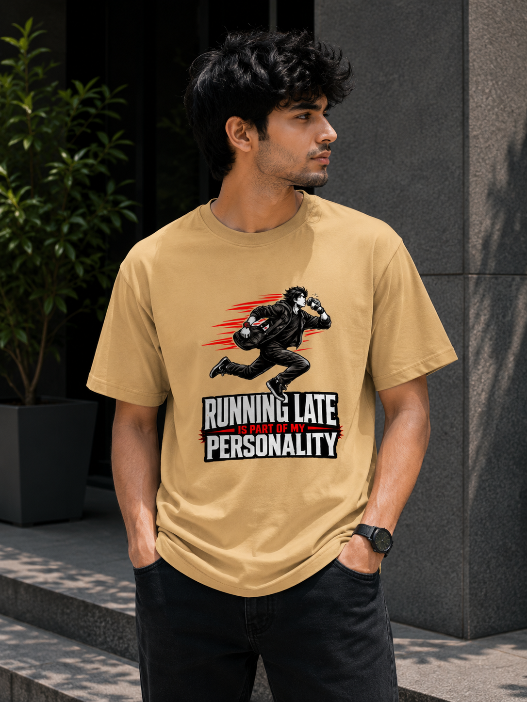 Running Late Is Part of My Personality Funny T-Shirt | Sarcastic Graphic Cotton T-shirt