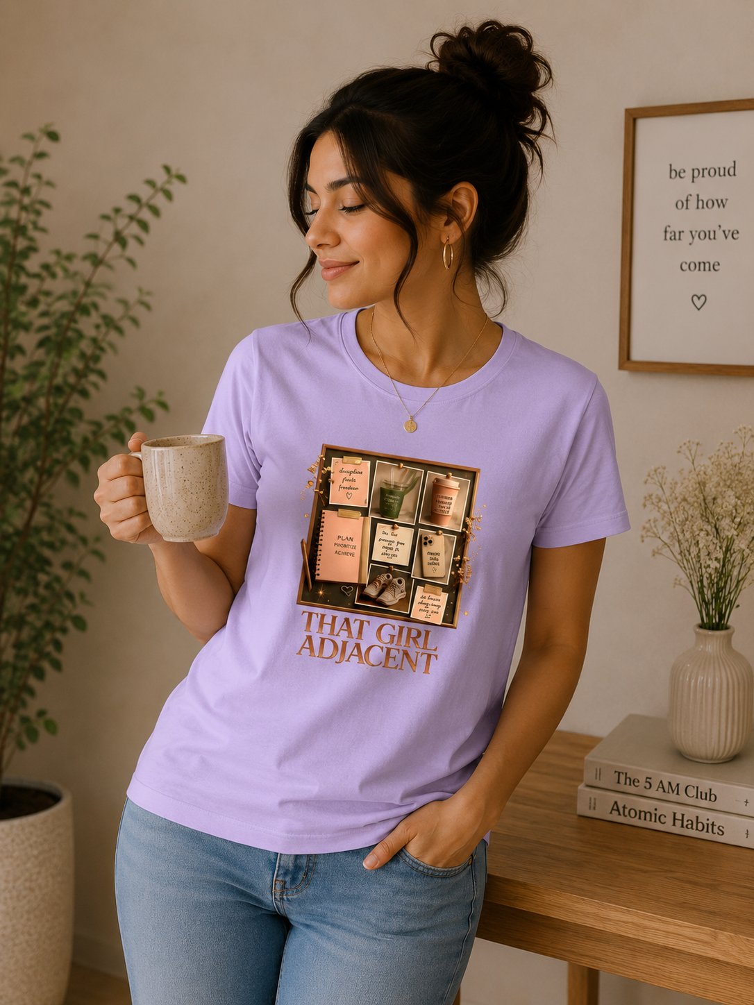 The Girl Adjacent - Classic Crew Cotton T-Shirt for Women