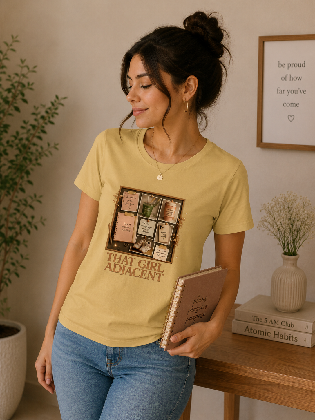 The Girl Adjacent - Classic Crew Cotton T-Shirt for Women