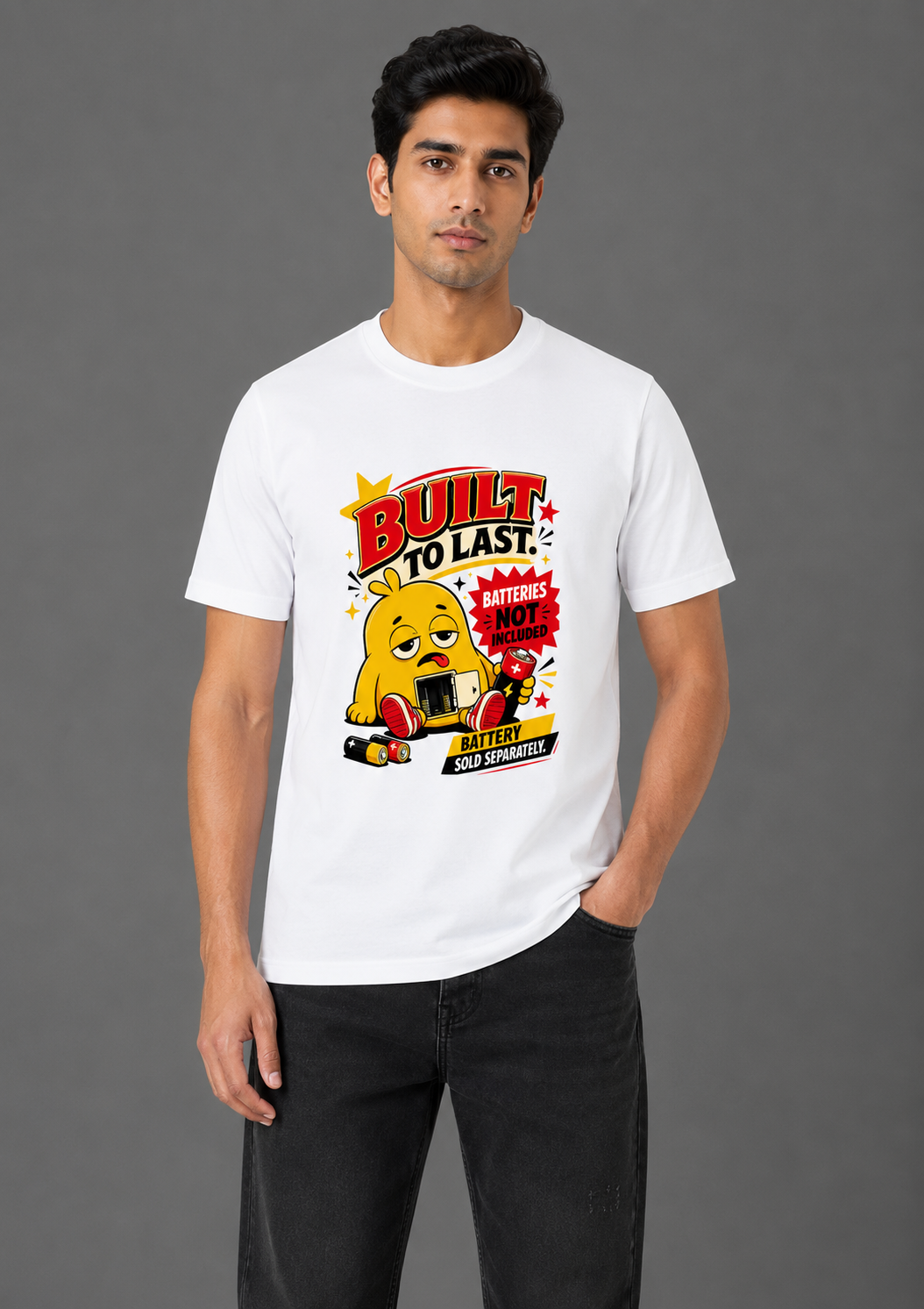 Built to Last, Batteries Not Included T-Shirt for Men