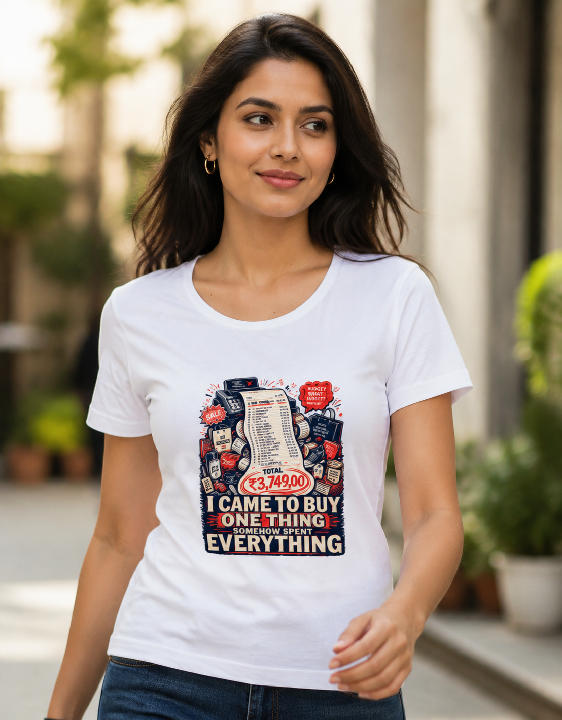 I Came To Buy One Thing Somehow Spent Everything Women's Graphic T-Shirt | Shopping Lover Cotton T-shirt