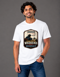 Living for the Weekend Since Monday - Classic Crew Cotton T-Shirt for Men