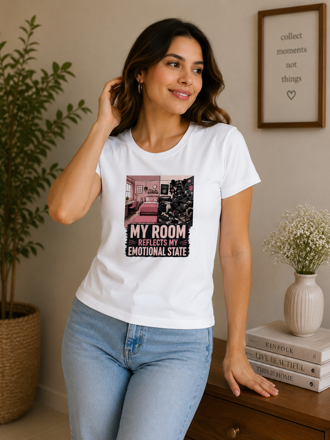 My Room Reflects My Emotional State - Classic Crew Cotton T-Shirt for Women