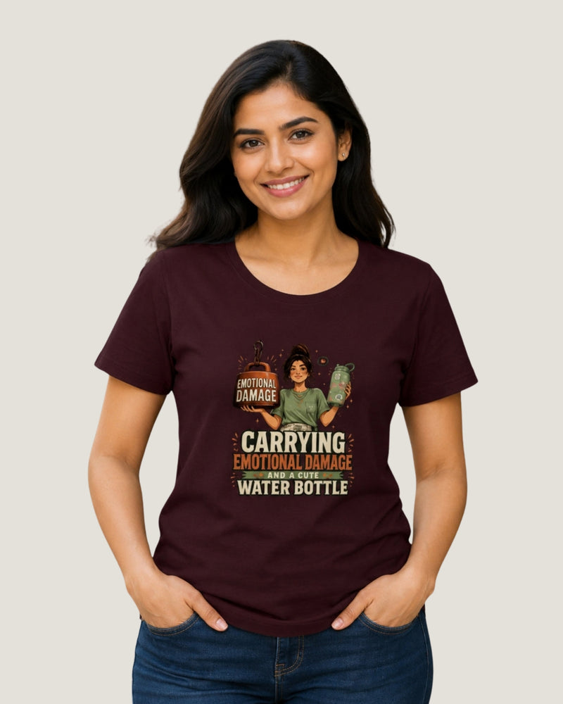 Carrying Emotional Damage And A Cute Water Bottle