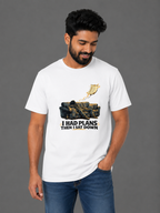 I Had Plans Then I Sat Down | Relatable Printed Men's Classic Crew Cotton T-Shirt | Printed Nonsense