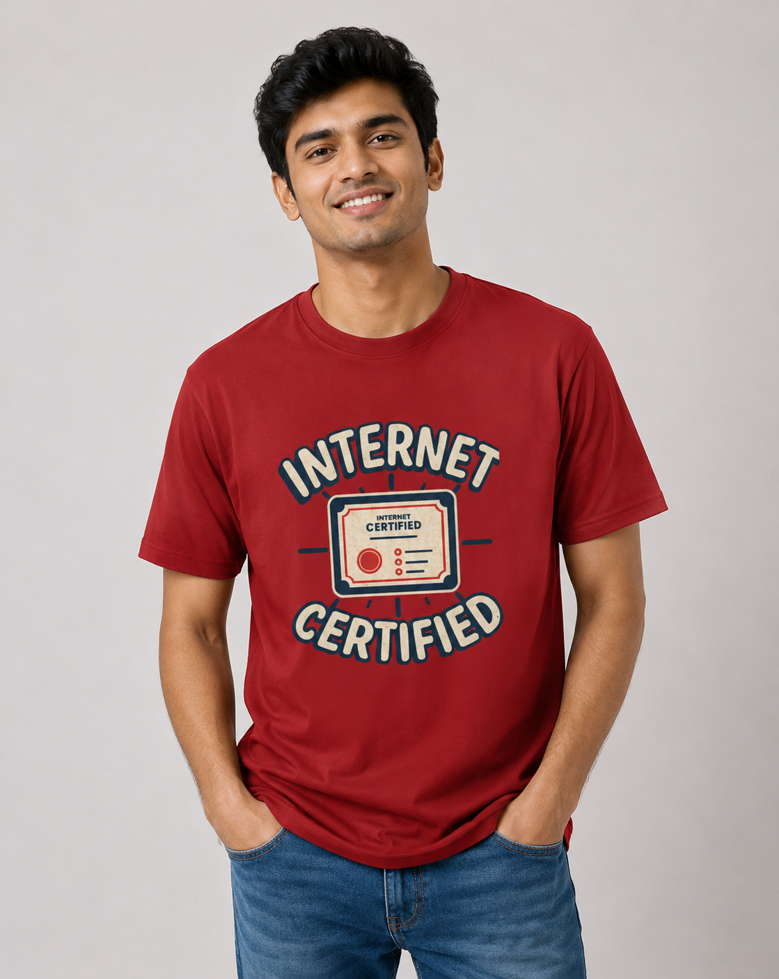 Internet Certified - Classic Crew Cotton T-Shirt for Men