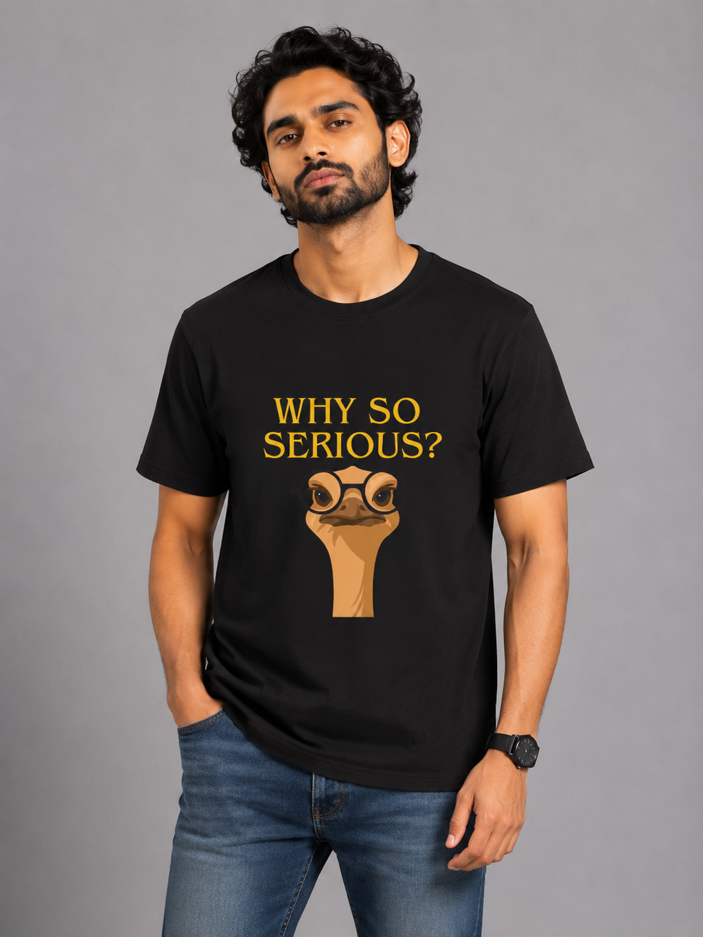 Why So Serious? Classic Crew Cotton T-Shirt for Men