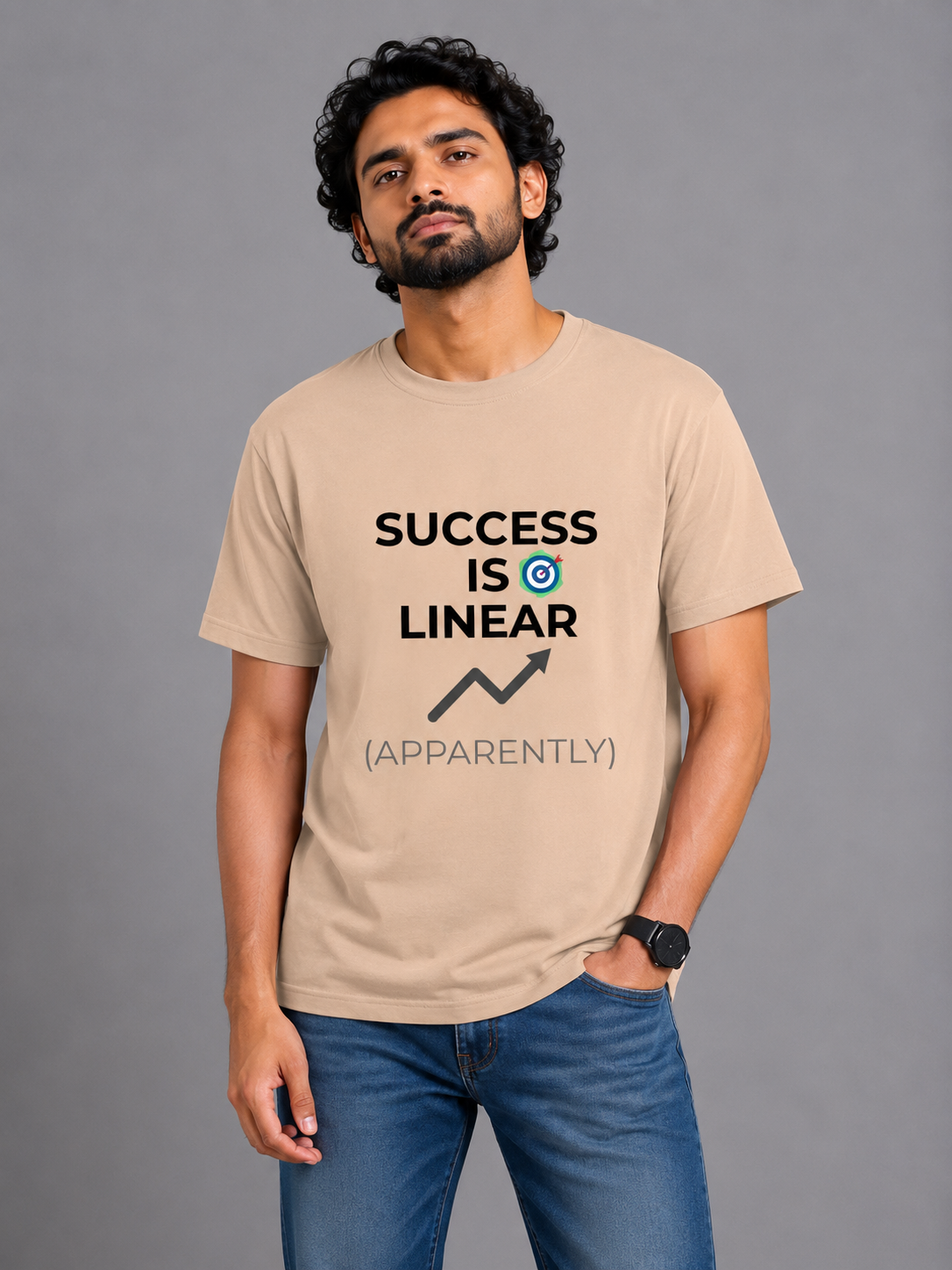 Success Is Linear (Apparently) - Classic Crew Cotton T-Shirt for Men