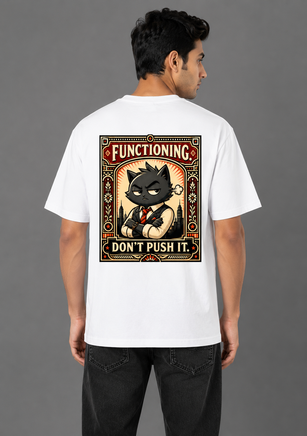Functioning - Don't Push It Classic Crew Neck Oversized T-Shirt