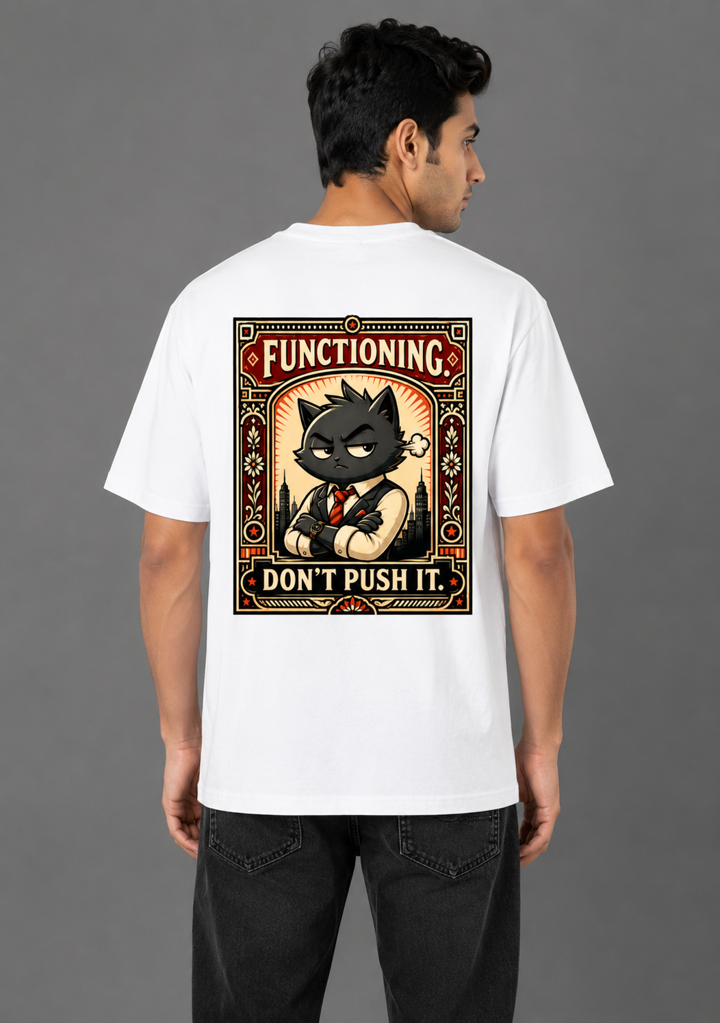 Functioning - Don't Push It Classic Crew Neck Oversized T-Shirt