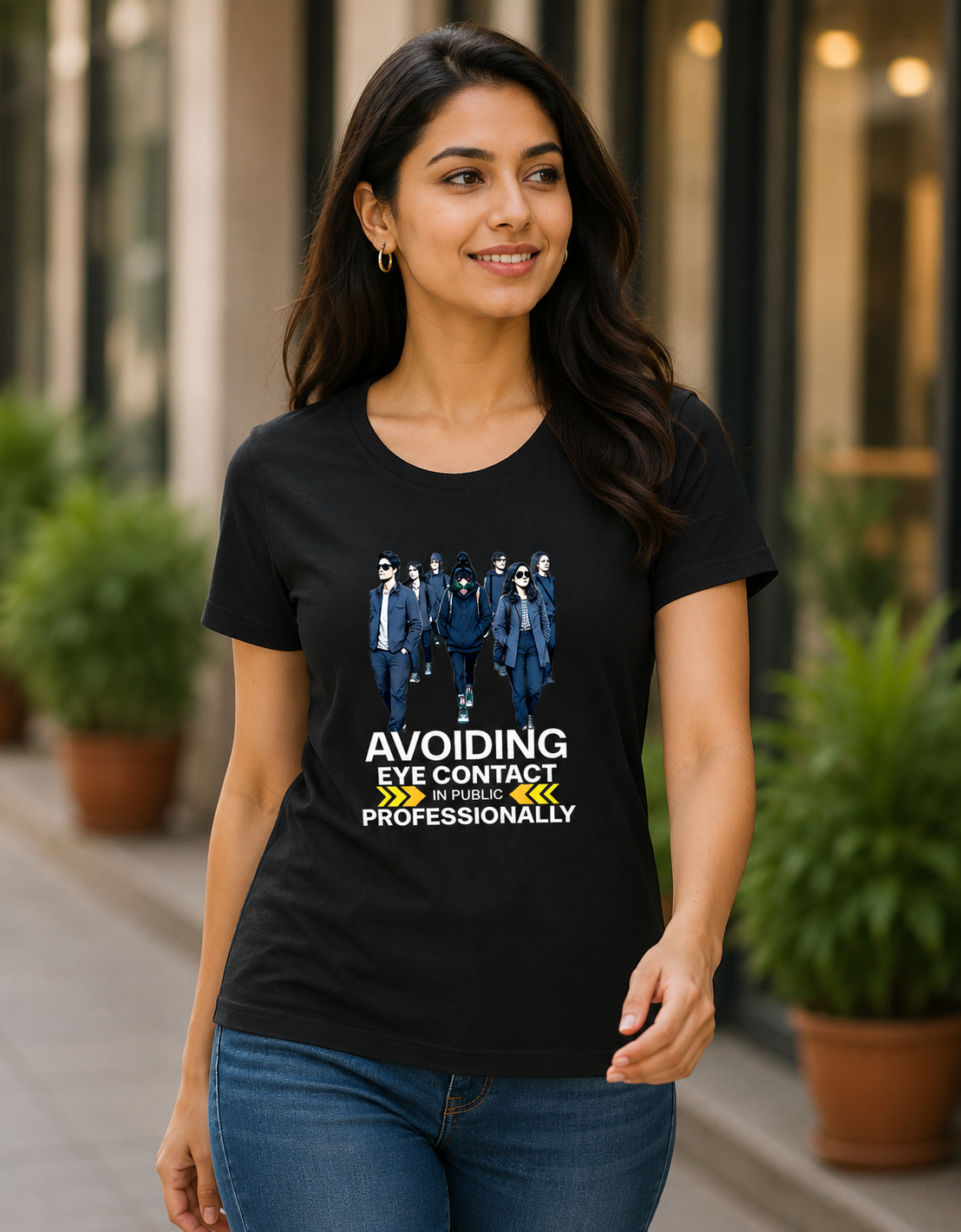 Avoiding Eye Contact in Public Professionally Women's Introvert T-shirt