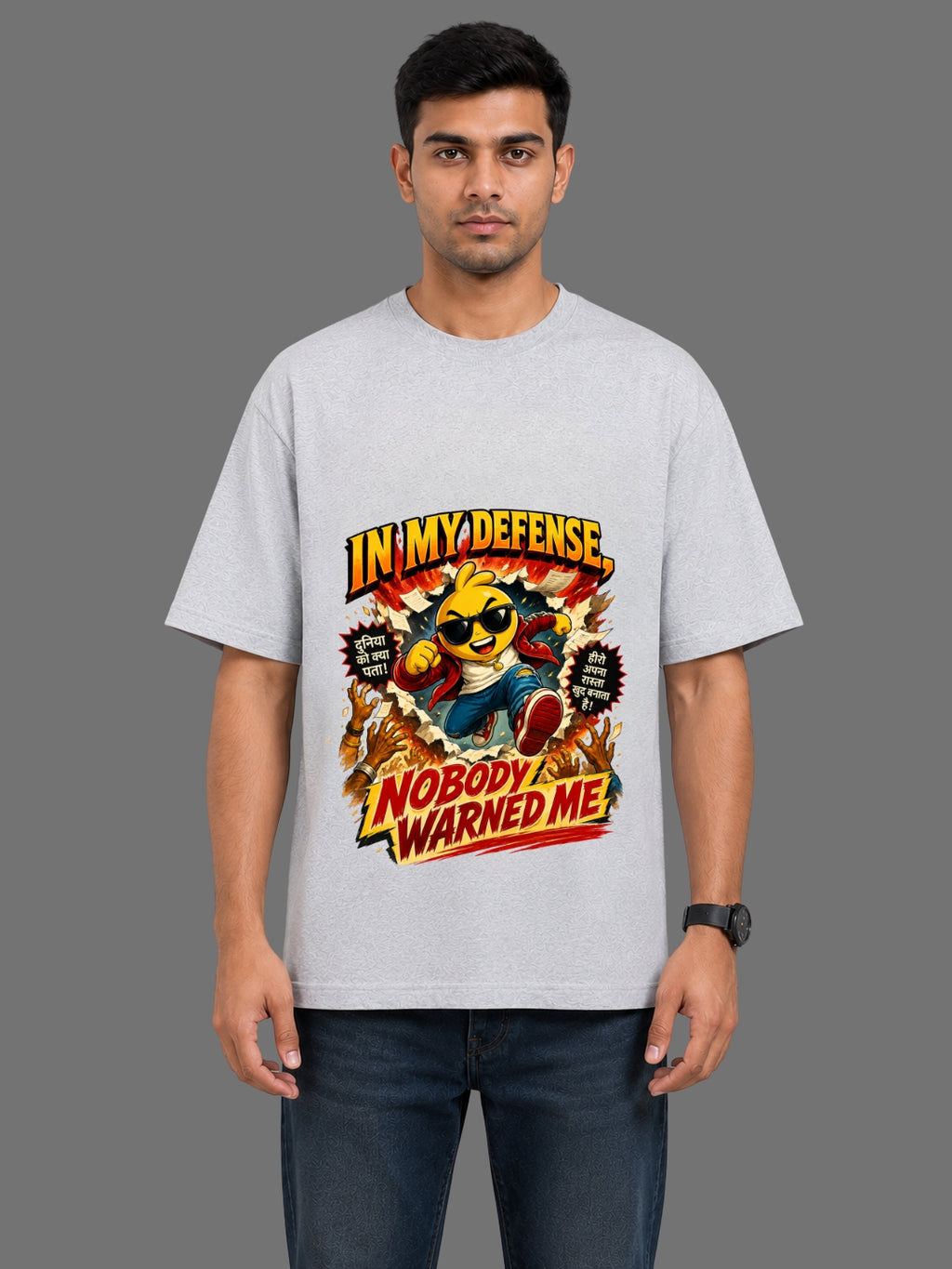 In My Defense, Nobody Warned Me Classic Crew Oversized T-Shirt