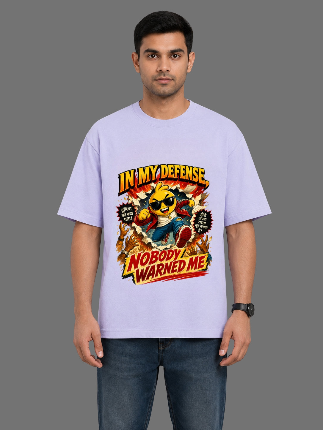 In My Defense, Nobody Warned Me Classic Crew Oversized T-Shirt