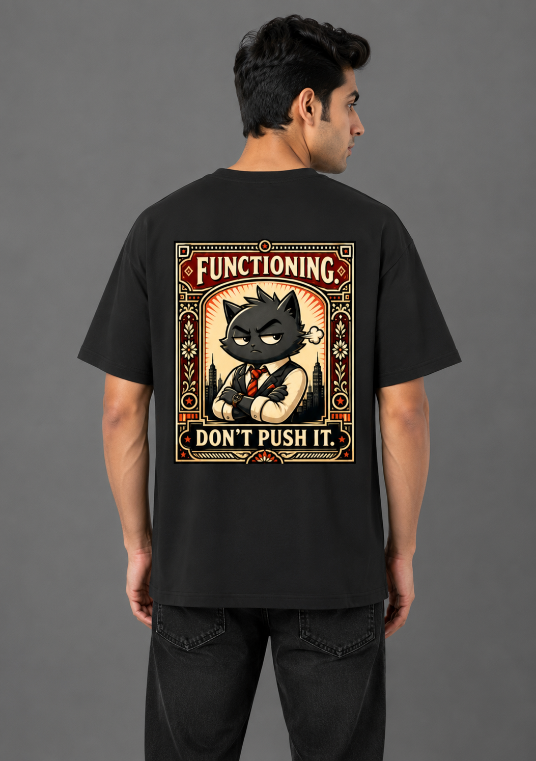 Functioning - Don't Push It Classic Crew Neck Oversized T-Shirt