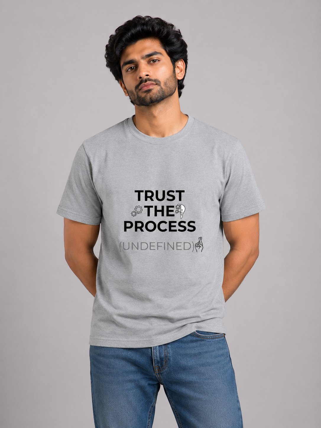 Trust The Process (Undefined) - Classic Crew Cotton T-Shirt for Men