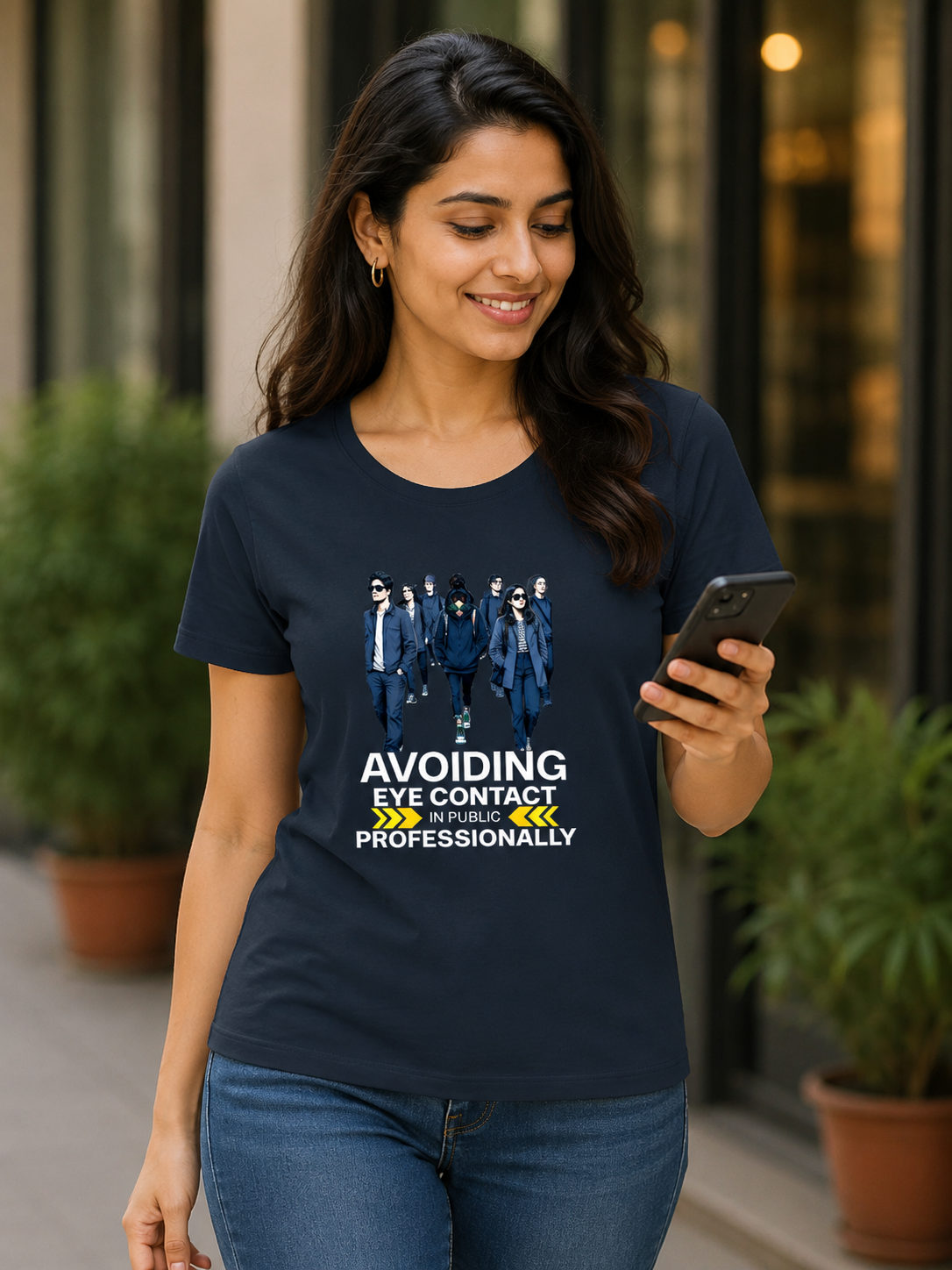 Avoiding Eye Contact in Public Professionally Women's Introvert T-shirt