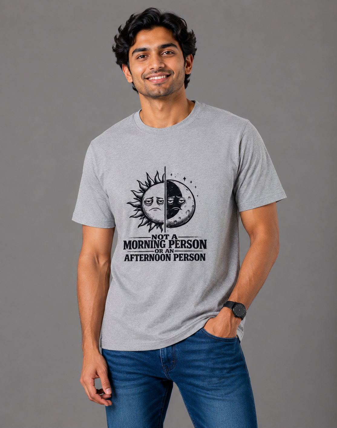 Not A Morning Person - Classic Crew Cotton T-Shirt for Men