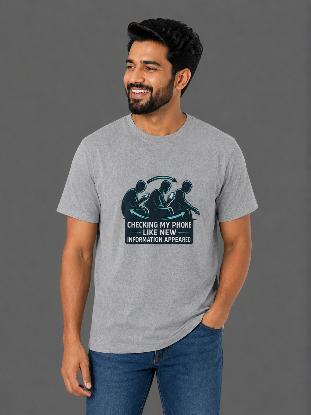 Checking My Phone Like New Information Appeared | Relatable Printed Women's Regular Fit Cotton T-Shirt | Printed Nonsense