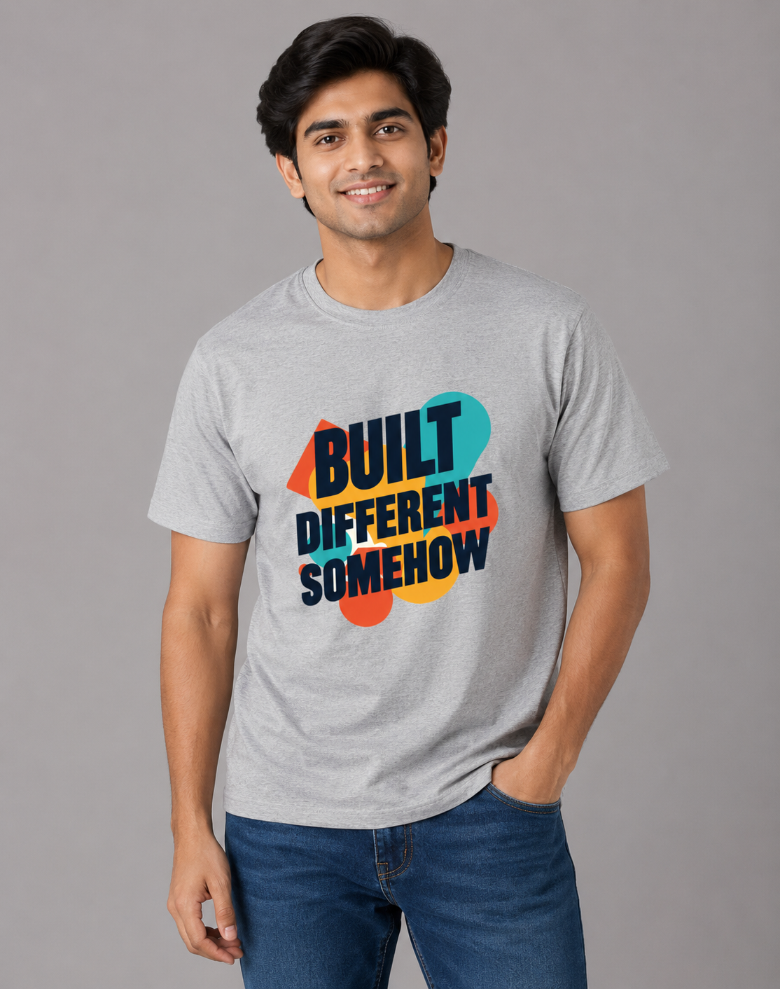 Built Different Somehow - Classic Crew Cotton T-Shirt for Men