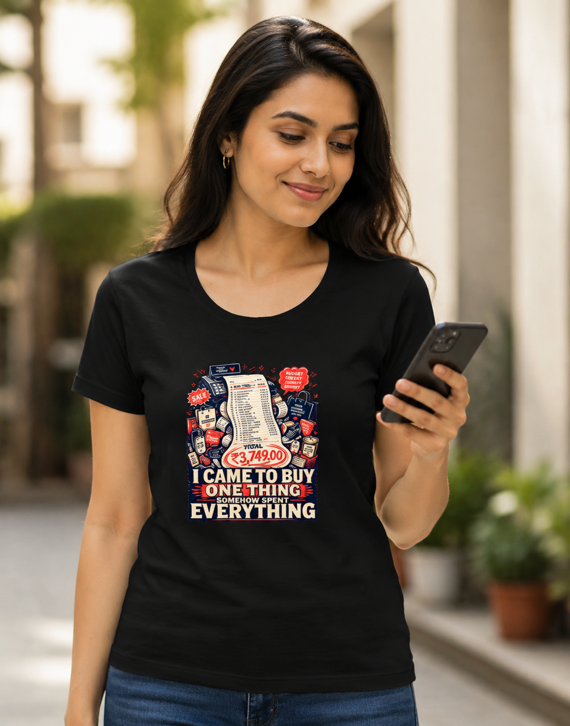 I Came To Buy One Thing Somehow Spent Everything Women's Graphic T-Shirt | Shopping Lover Cotton T-shirt