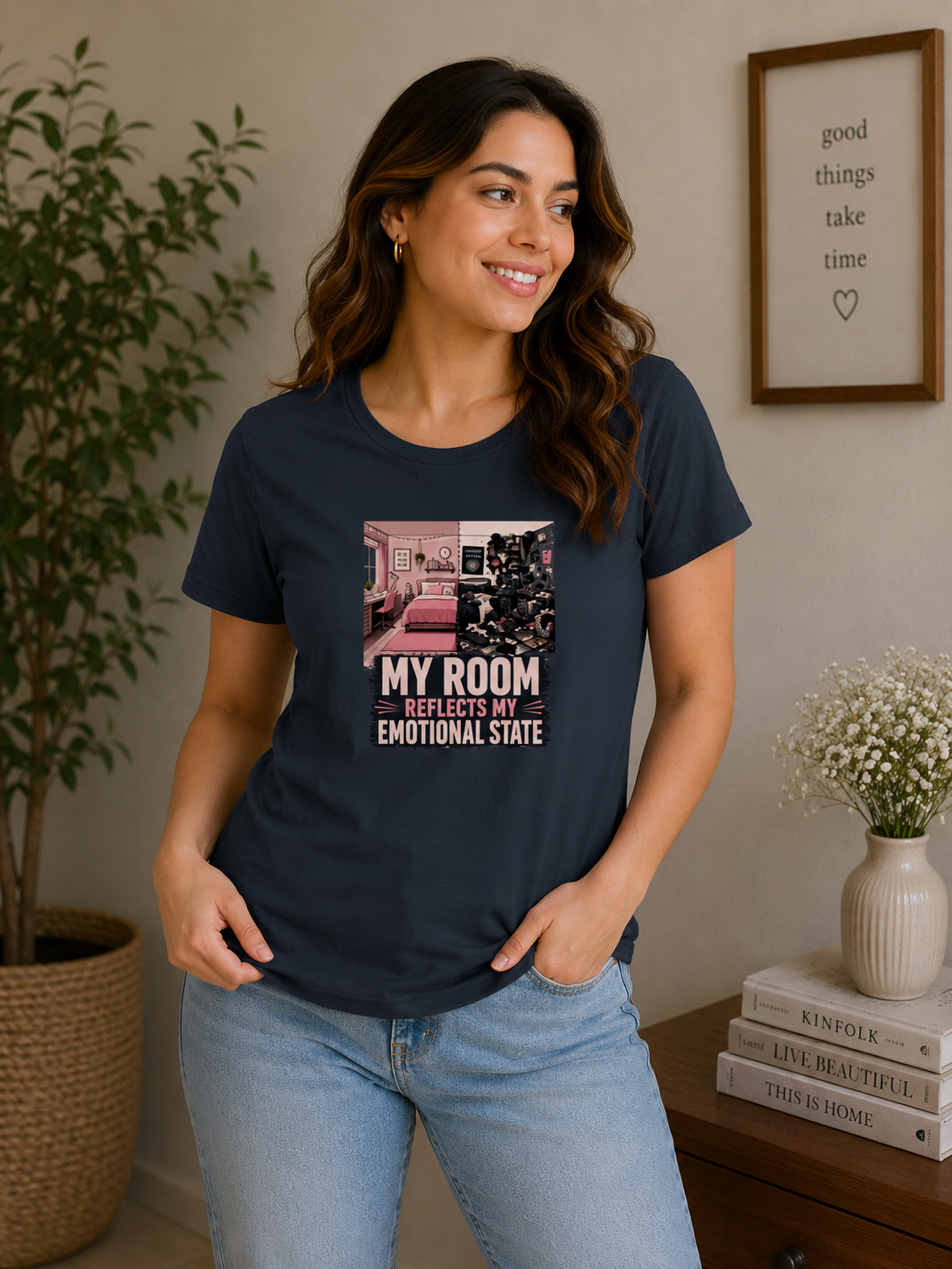 My Room Reflects My Emotional State - Classic Crew Cotton T-Shirt for Women