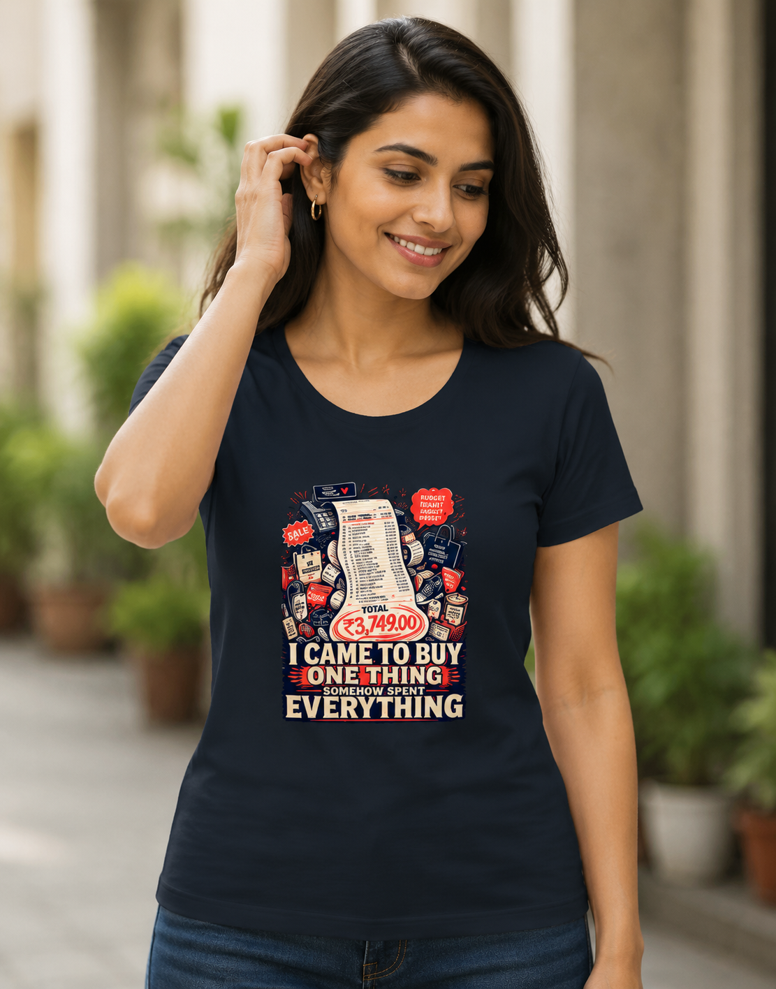 I Came To Buy One Thing Somehow Spent Everything Women's Graphic T-Shirt | Shopping Lover Cotton T-shirt