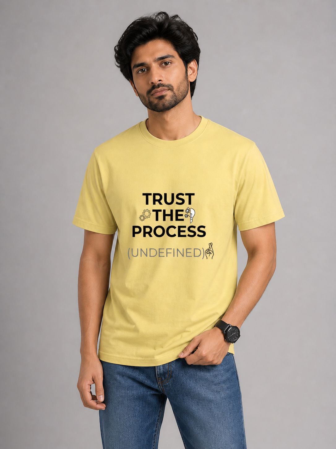 Trust The Process (Undefined) - Classic Crew Cotton T-Shirt for Men