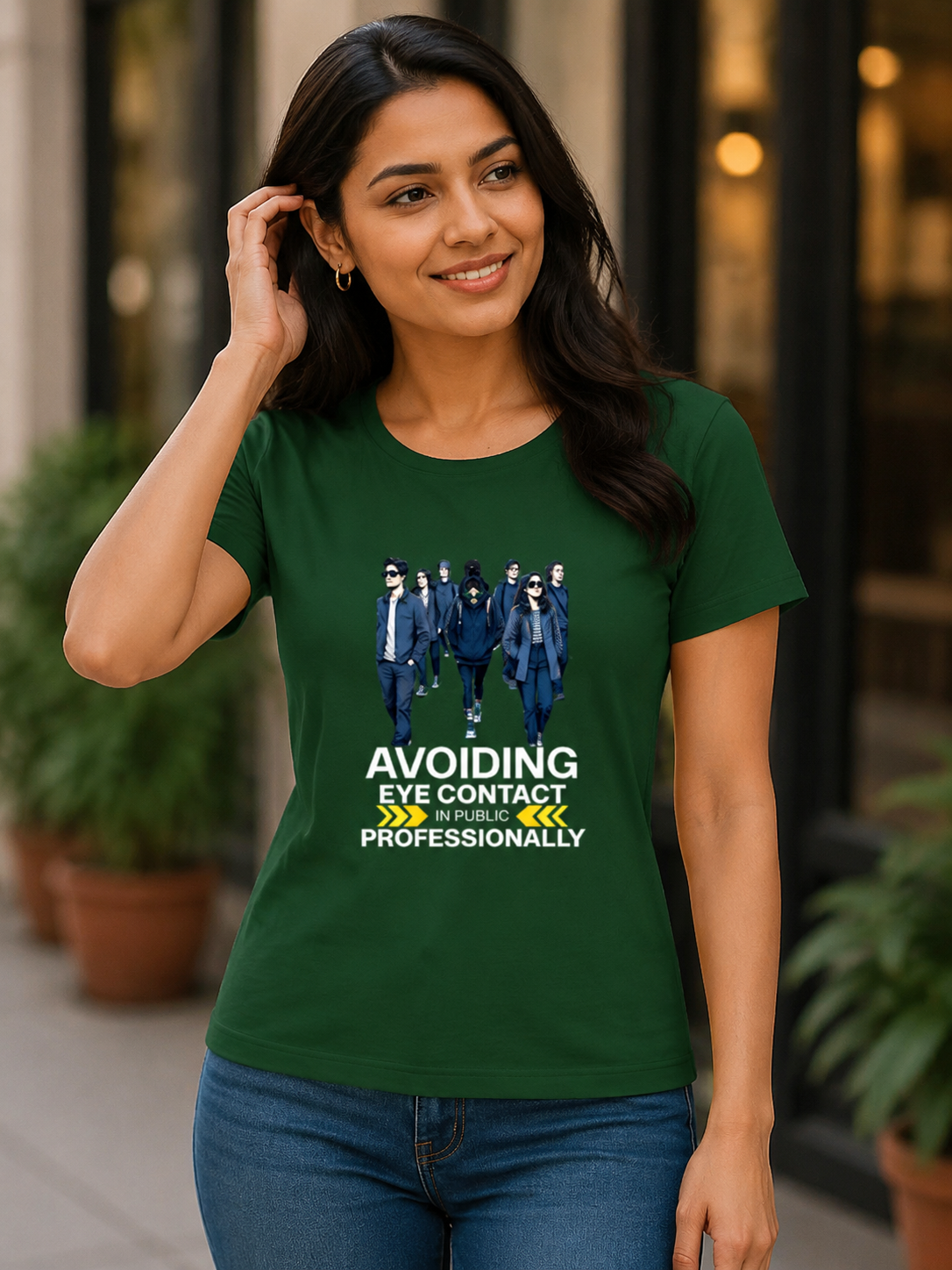 Avoiding Eye Contact in Public Professionally Women's Introvert T-shirt