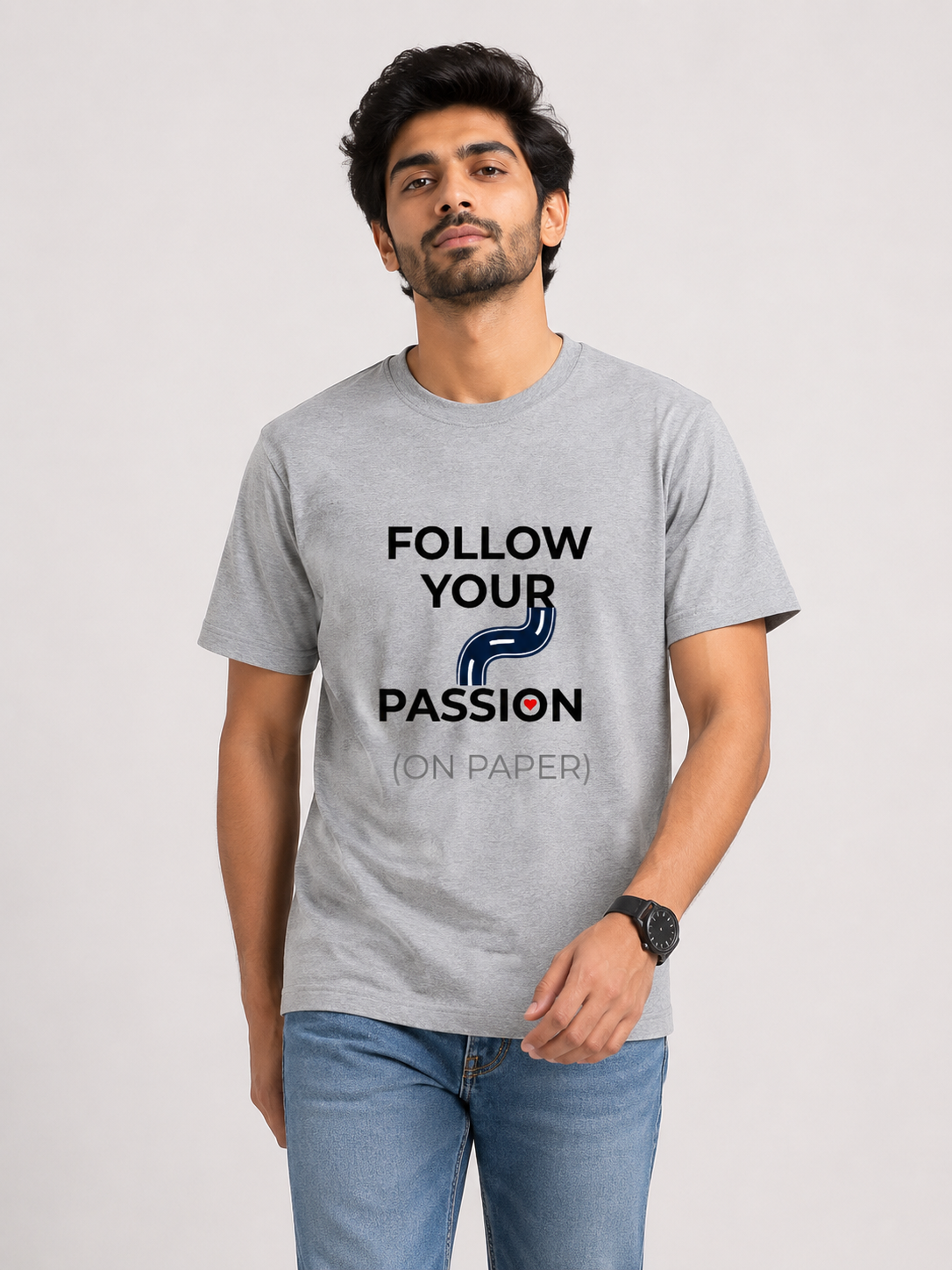 Follow Your Passion (On Paper) - Classic Crew Cotton T-Shirt for Men