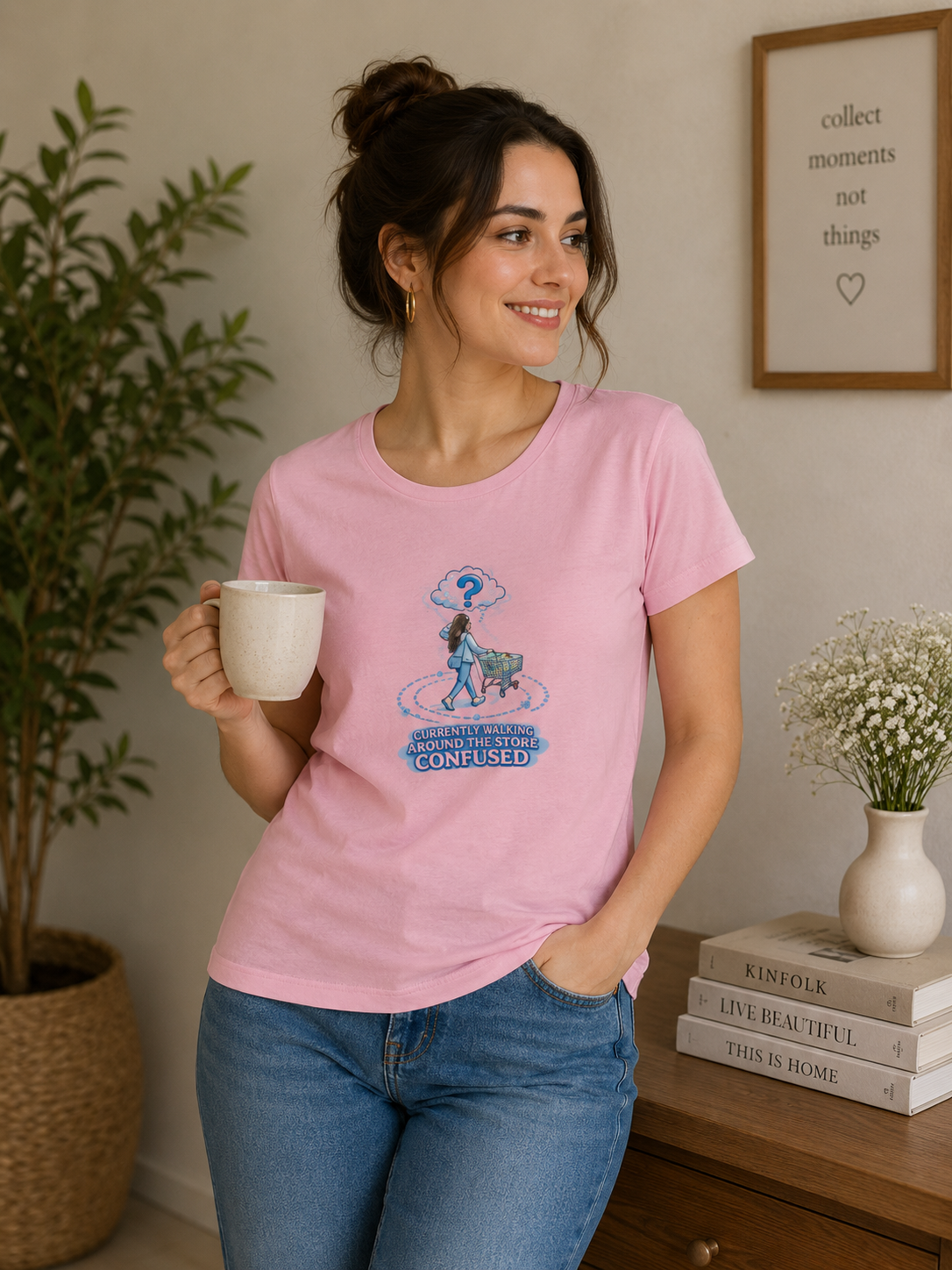 Currently Walking Around the Store Confused - Classic Crew Cotton T-Shirt for Women